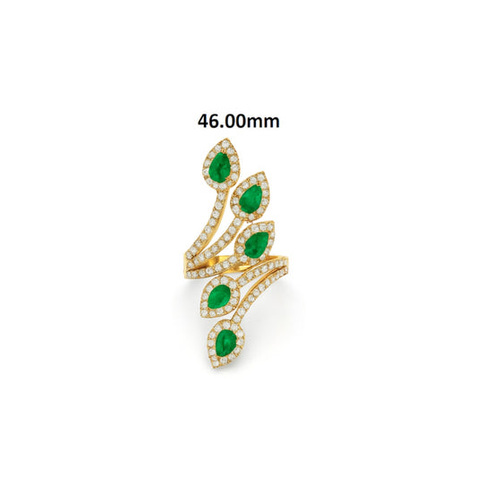 Emerald Green Pear Cluster Ring