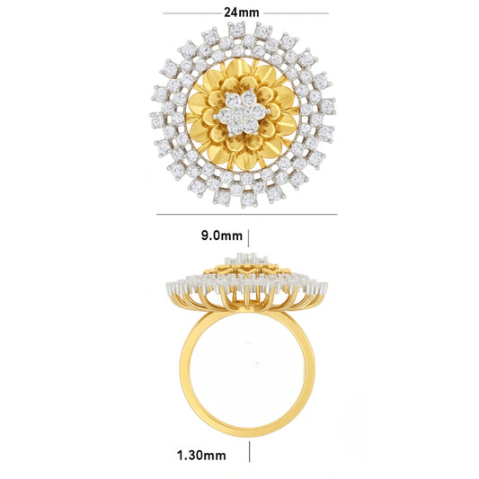 Grand Double Halo Diamond Statement Ring