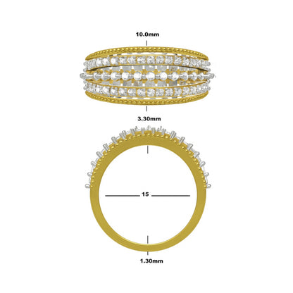 Dual Row Diamond Band Ring