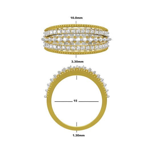 Dual Row Diamond Band Ring
