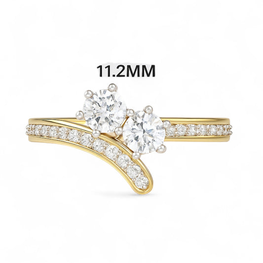Twin Spark Diamond Band Ring