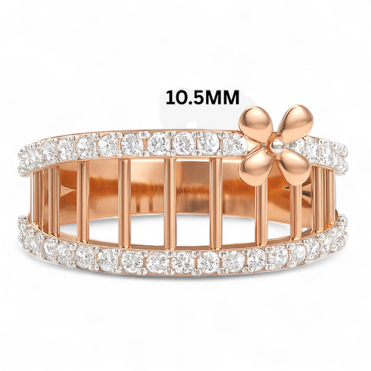 Rose Gold Blossom Diamond Ring