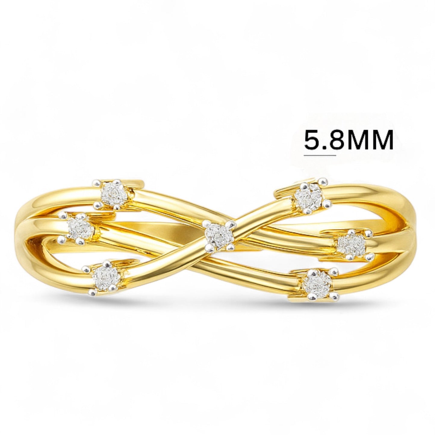Criss Cross Mini Diamond Ring