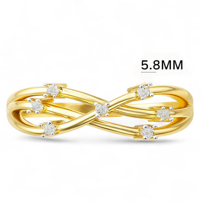 Criss Cross Mini Diamond Ring