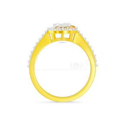 Petal Heart Halo Ring