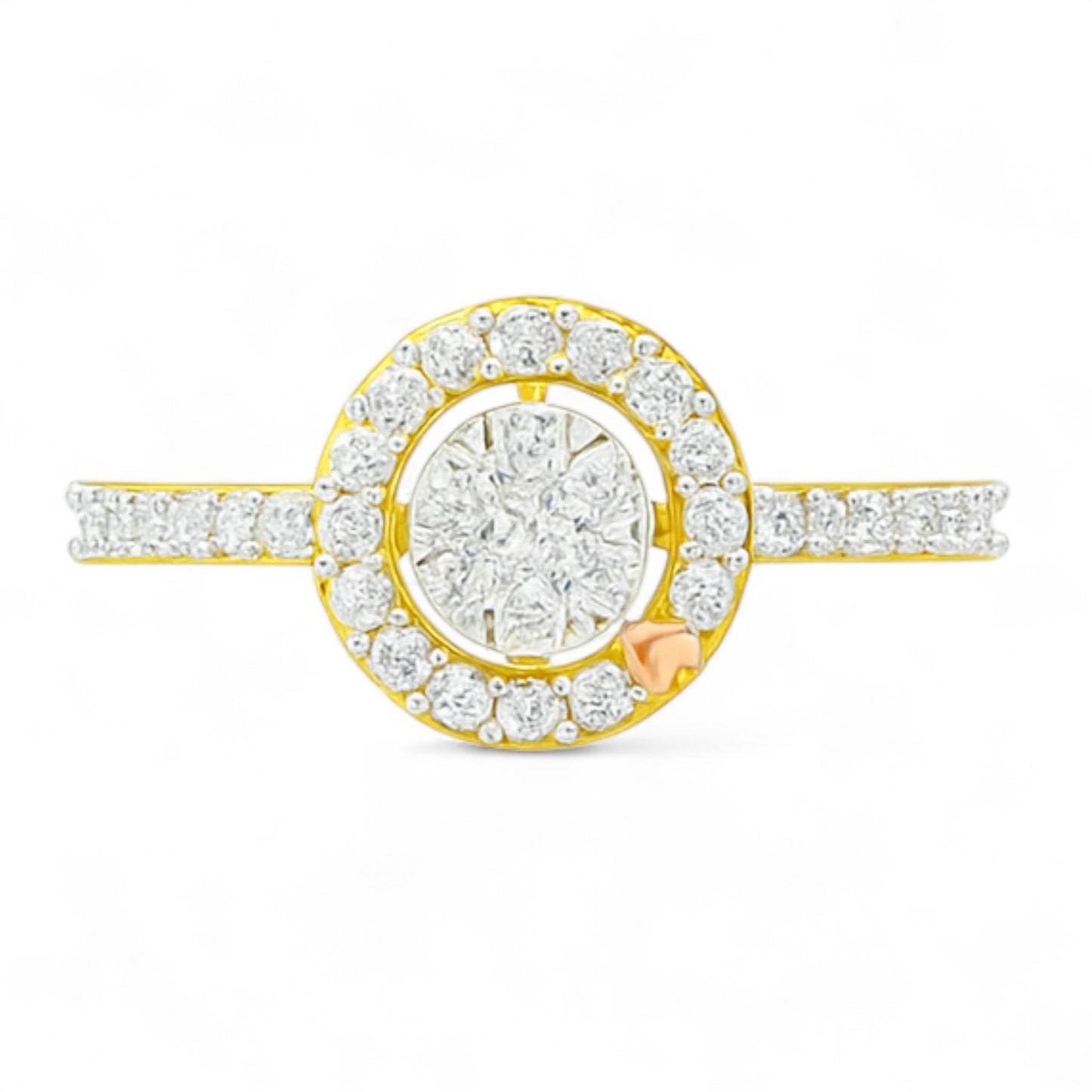 Petal Heart Halo Ring