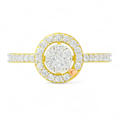 Petal Heart Halo Ring