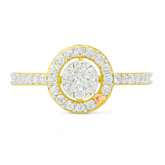 Petal Heart Halo Ring