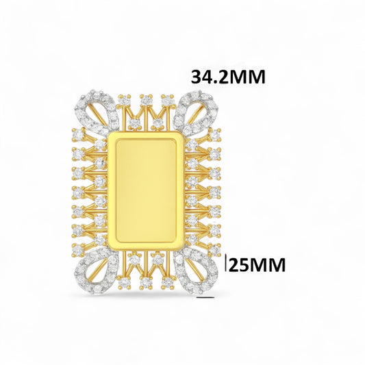 Royal Rectangular Diamond Halo Statement Ring