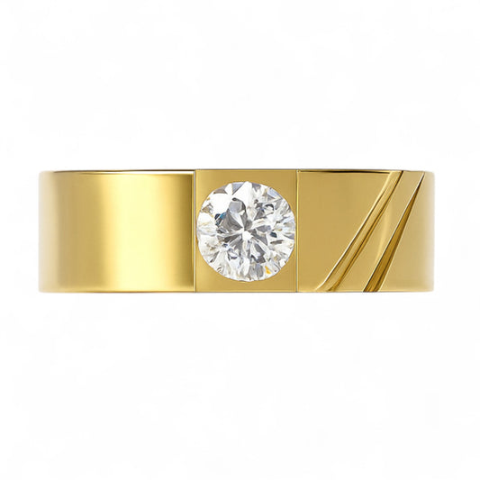 Single Stone Diamond Band Ring