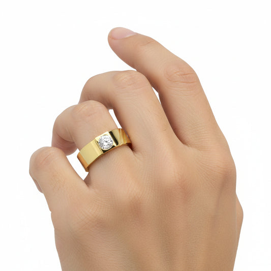 Single Stone Diamond Band Ring