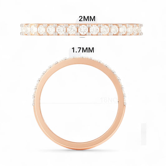 Rose Gold Half Eternity Band Ring