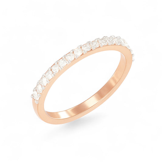 Rose Gold Half Eternity Band Ring