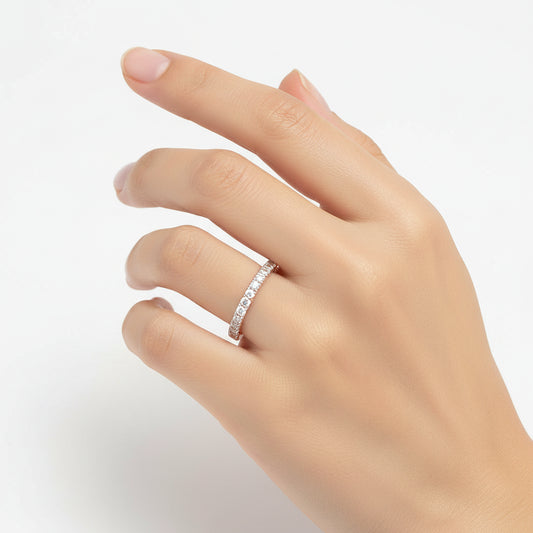 Rose Gold Half Eternity Band Ring