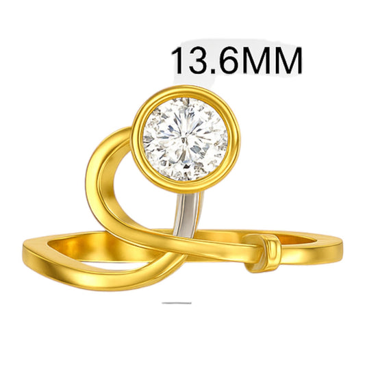 Sleek Swirl Solitaire Diamond Ring
