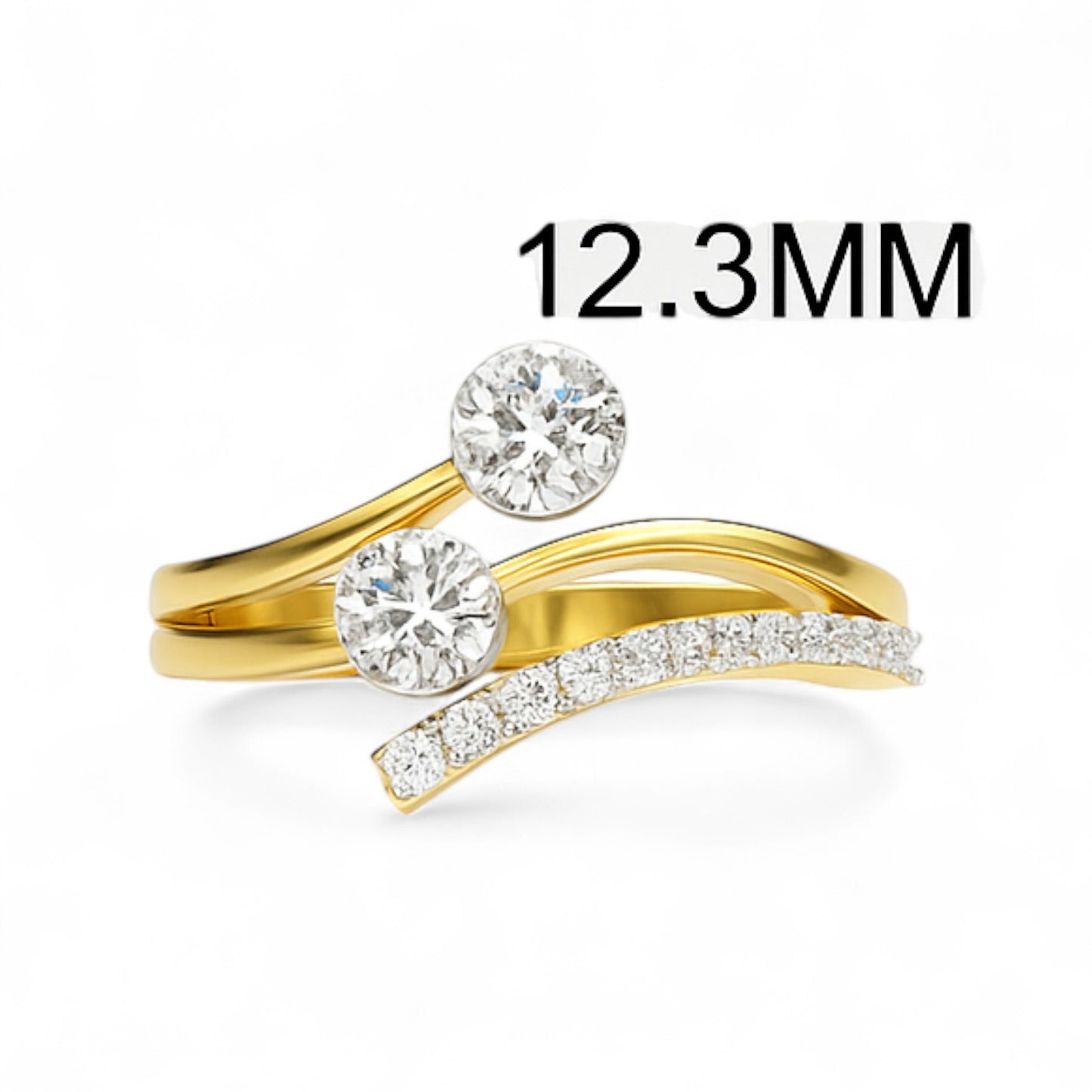 Twin Sparkle Curve Ring