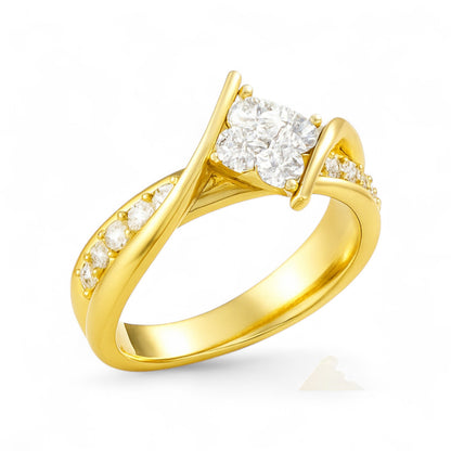 Twisted Duo Tone Diamond Ring