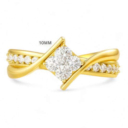 Twisted Duo Tone Diamond Ring