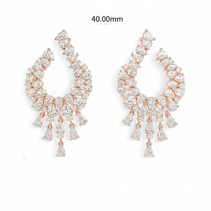 Diamond Hoop Jhumka Earrings