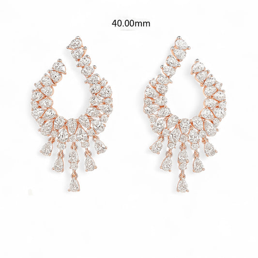 Diamond Hoop Jhumka Earrings