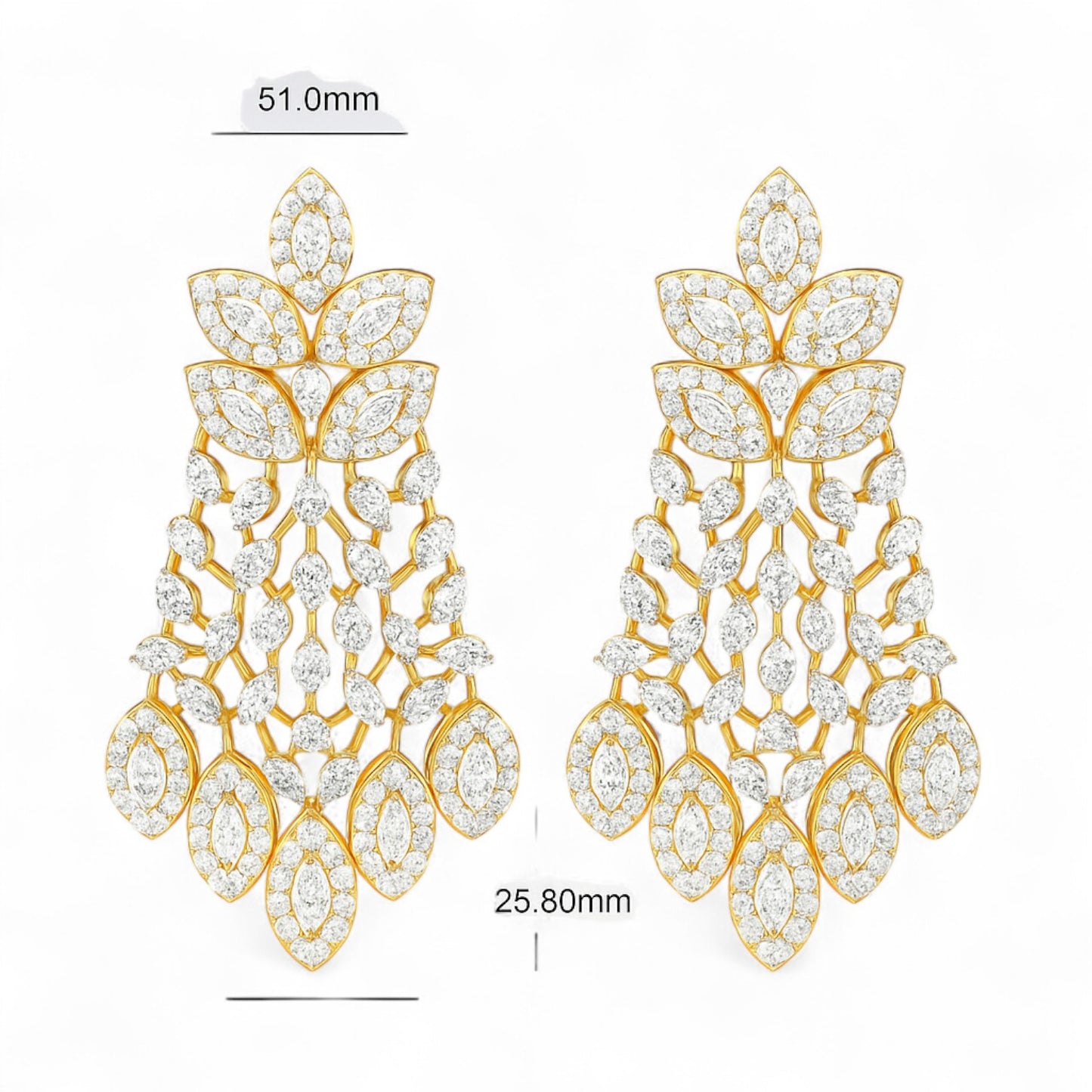 Luxury Gold Designer Diamond Drop Earrings for Women