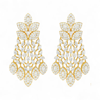 Luxury Gold Designer Diamond Drop Earrings for Women