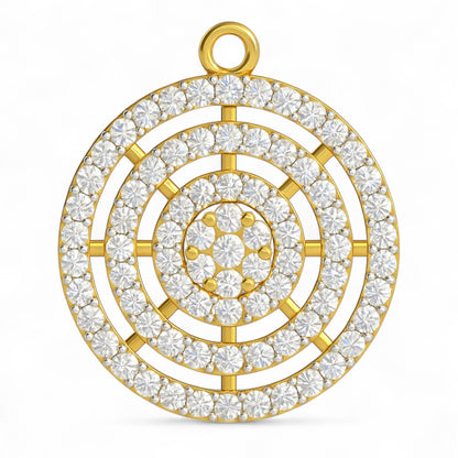 Classic Diamond Halo Circle Pendant