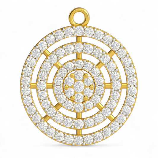 Classic Diamond Halo Circle Pendant