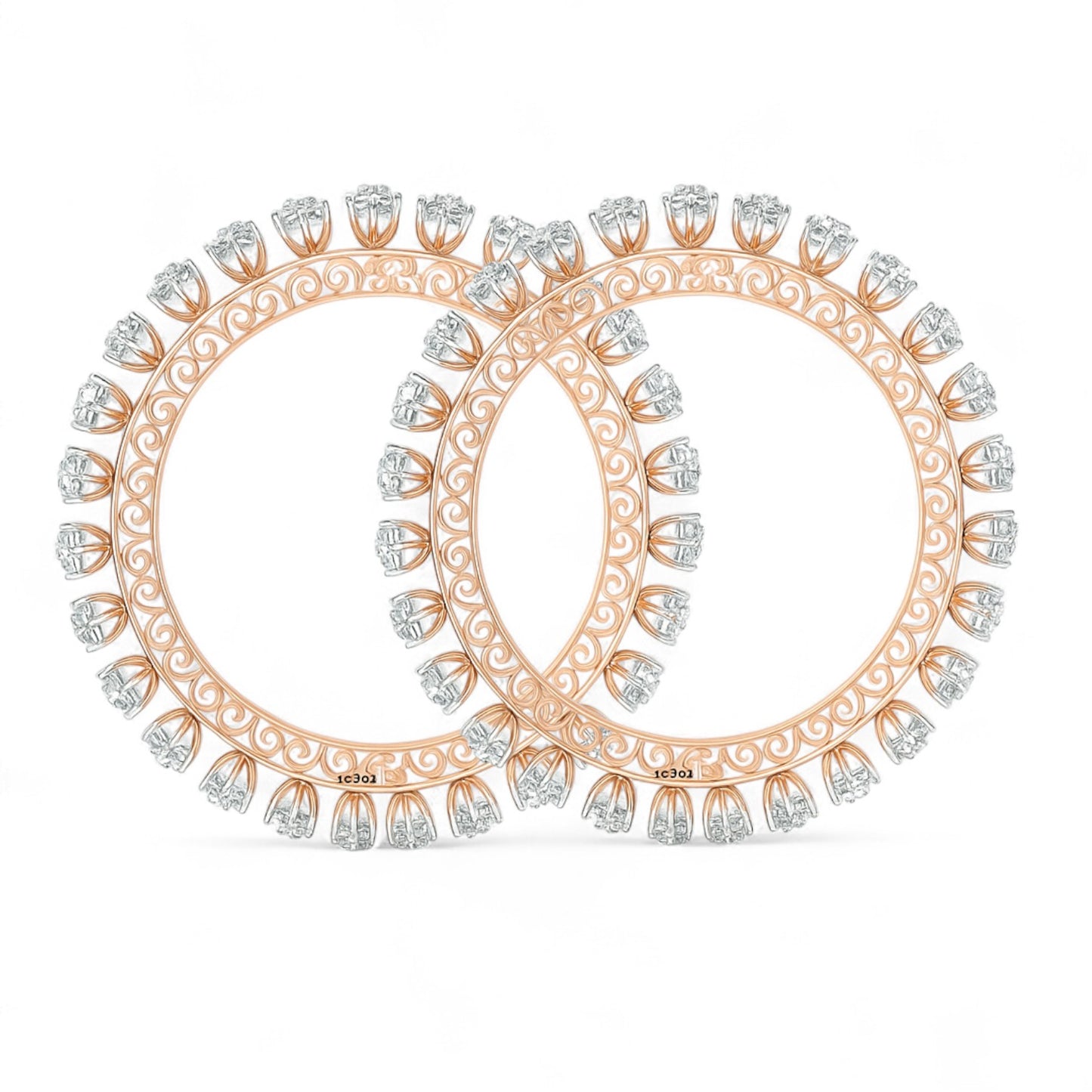 Regal Rose Cut Diamond Heritage Bangle