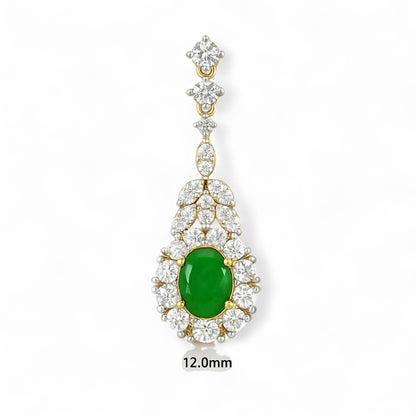 Long Diamond Earrings with Gemstone