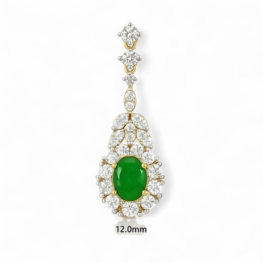 Long Diamond Earrings with Gemstone