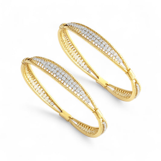 Classic Triple Row Diamond Bangle