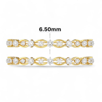 Floral Radiance Diamond Bangle