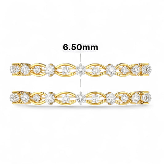 Floral Radiance Diamond Bangle