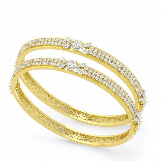 Rose Gold Blossom Diamond Bangle