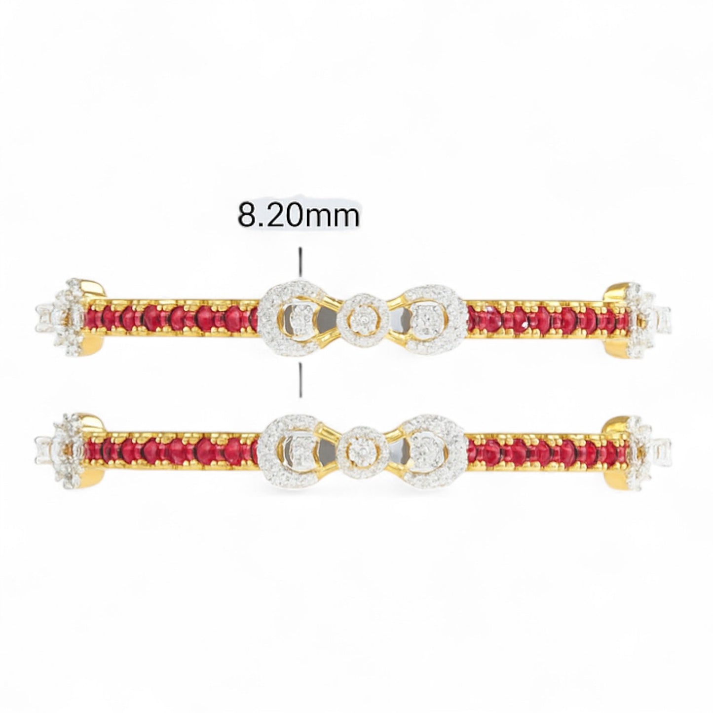 Twin Bow Ruby Diamond Bangle
