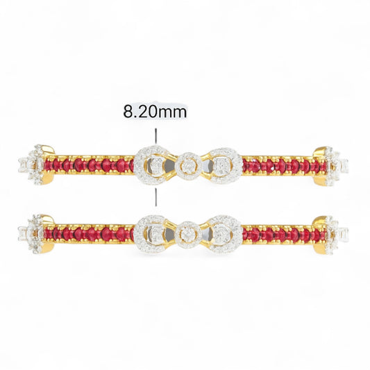 Twin Bow Ruby Diamond Bangle