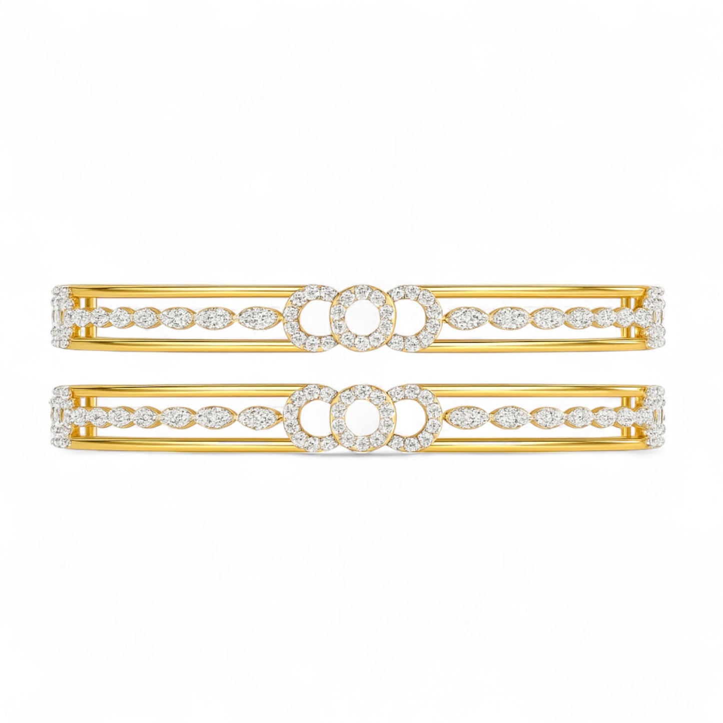 Diamond Harmony Dual Band Bangle
