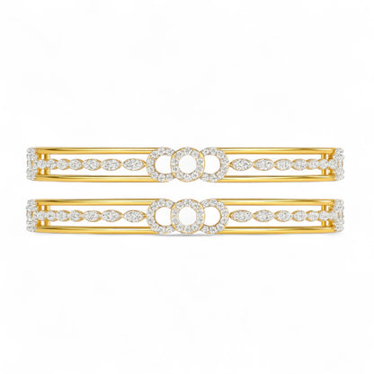 Diamond Harmony Dual Band Bangle