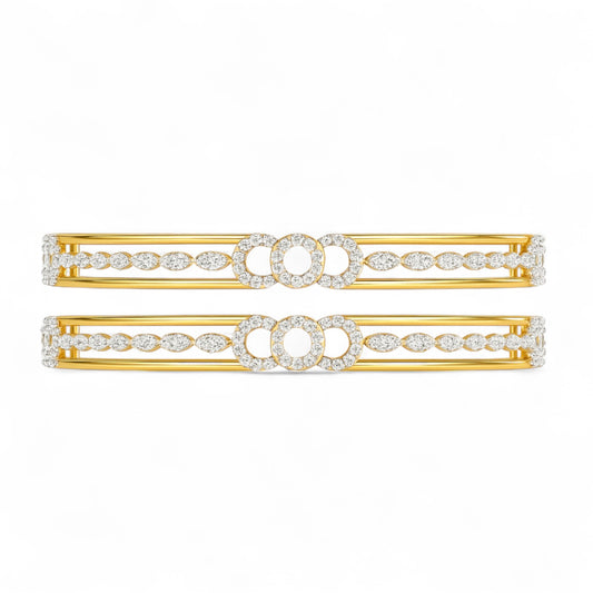 Diamond Harmony Dual Band Bangle