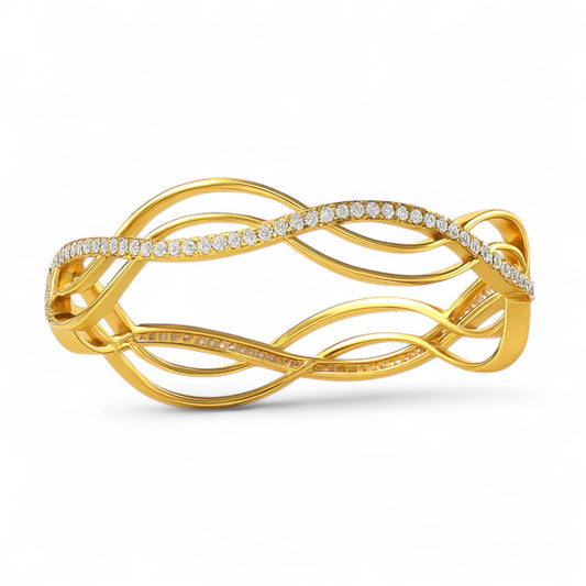 Twisted Harmony Gold Bangle
