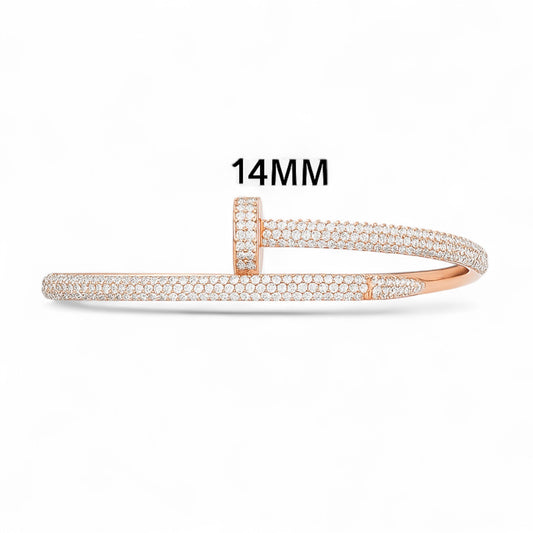 Slim Twin Row Diamond Elegance Bangle Bracelet