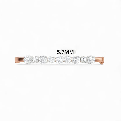 Elegant Rose Gold Diamond Bangle with Graduated Stones