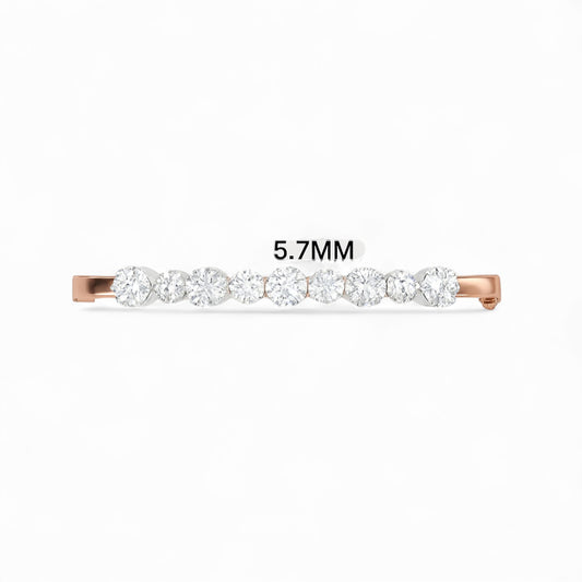 Elegant Rose Gold Diamond Bangle with Graduated Stones