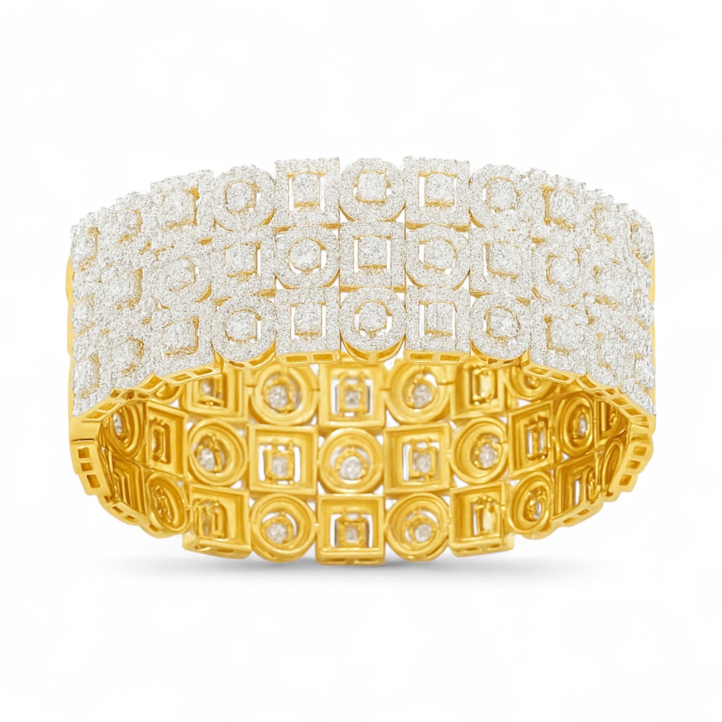 Bold Geometric Diamond Cuff Bracelet