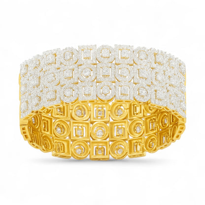 Bold Geometric Diamond Cuff Bracelet