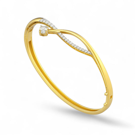 Artistic Criss Cross Diamond Bangle