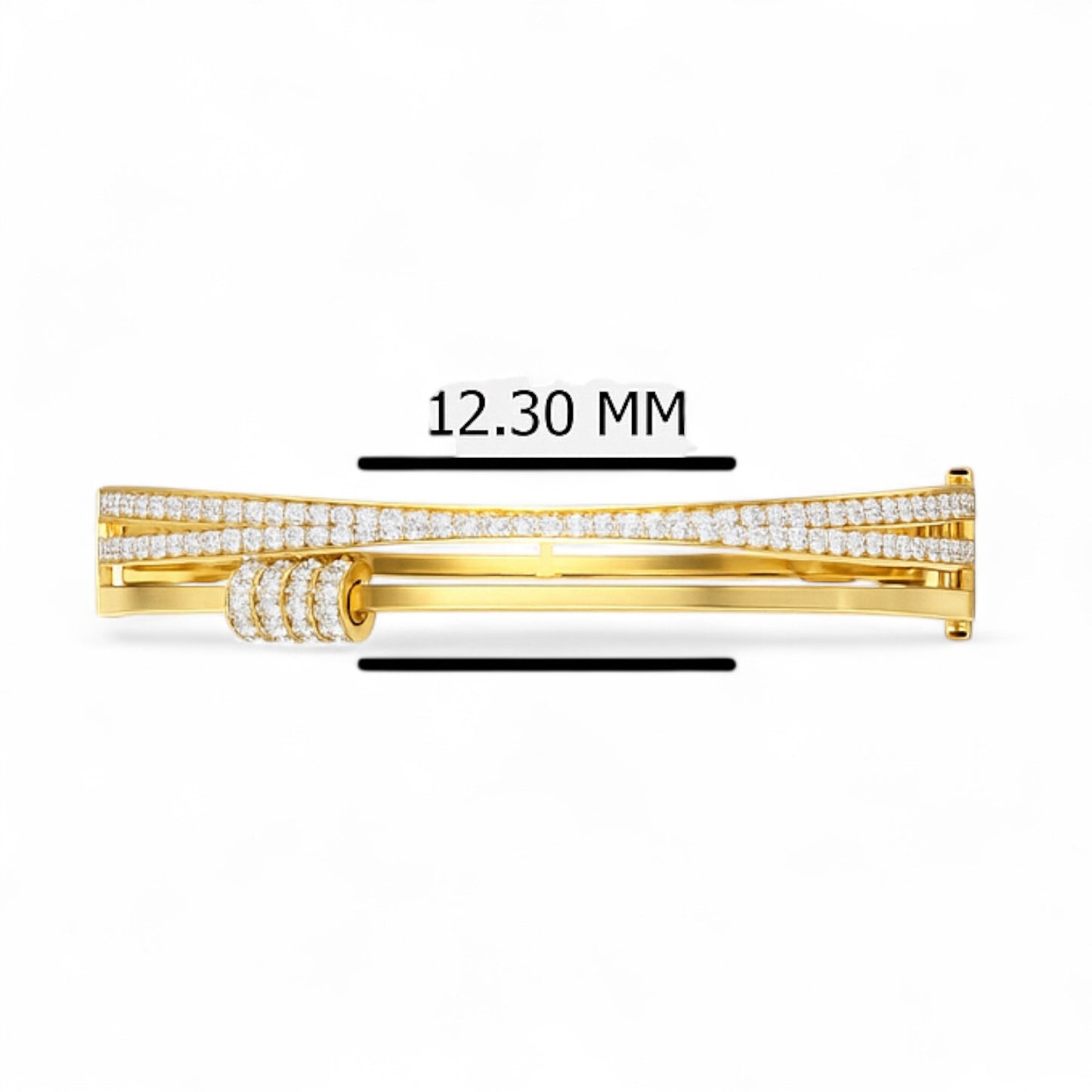 Modern Triple Band Diamond Accent Bracelet
