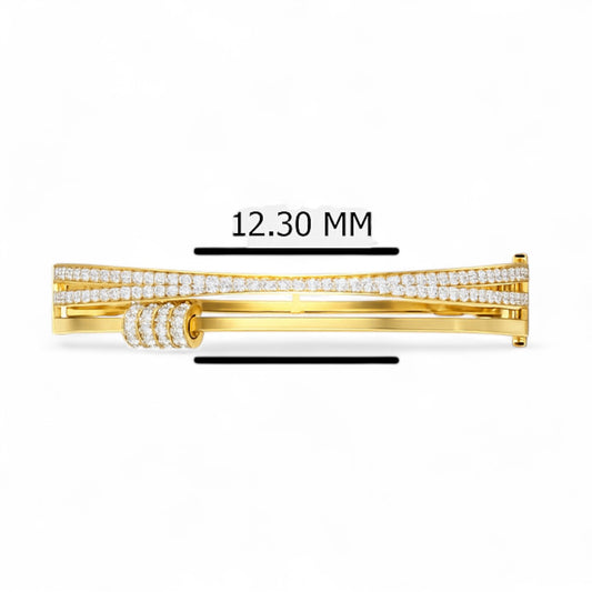 Modern Triple Band Diamond Accent Bracelet