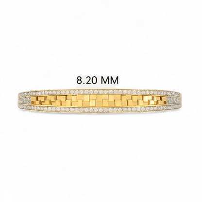 Bold Geometric Diamond Bangle Bracelet
